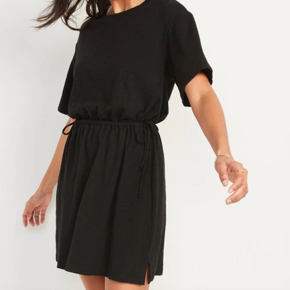 Old Navy Short-Sleeve Waist-Defined Slub-Knit Mini T-Shirt Dress - NWT! - Picture 1 of 3